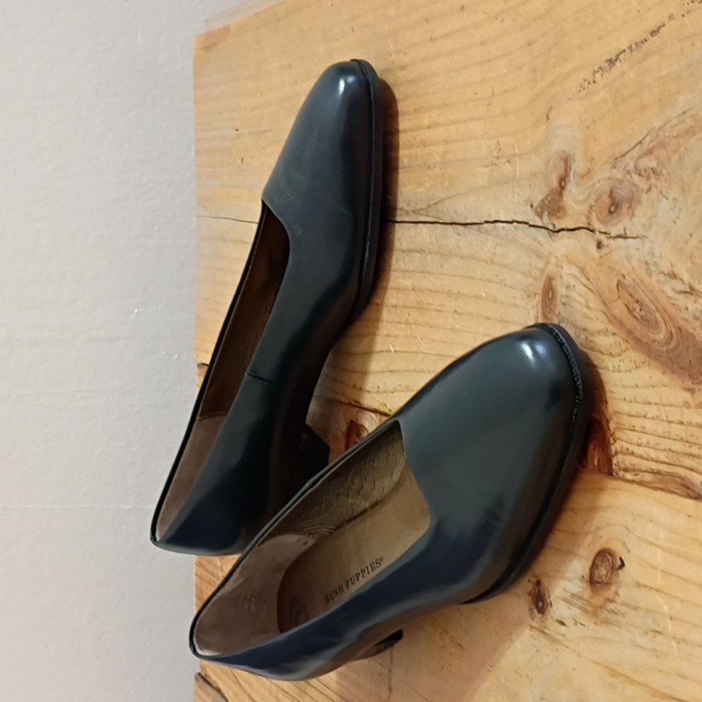 Hush Puppies Vintage Robin Navy Leather Comfort Workwear Shoe Size 10 NWT
